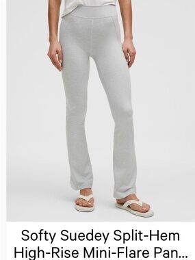 lululemon Softy Suedey High-Rise Mini-Flare Pants in Light Gray Crescent Moon